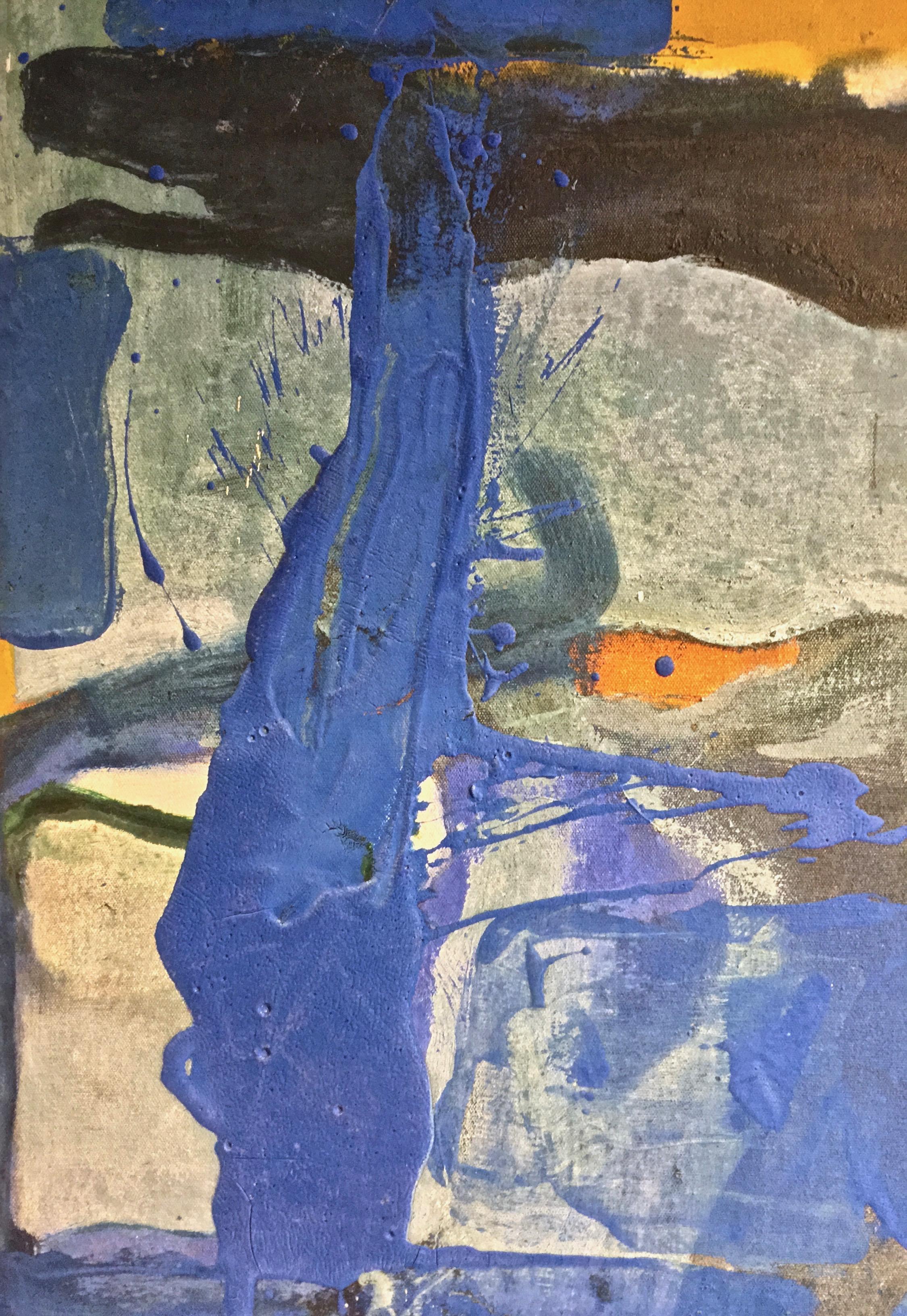 Hand-Painted Abstract Modernist Painting, Signed and Dated, 1975