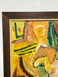 Abstract Modernist Painting Signed Gert Fuhrman, Dated 1957