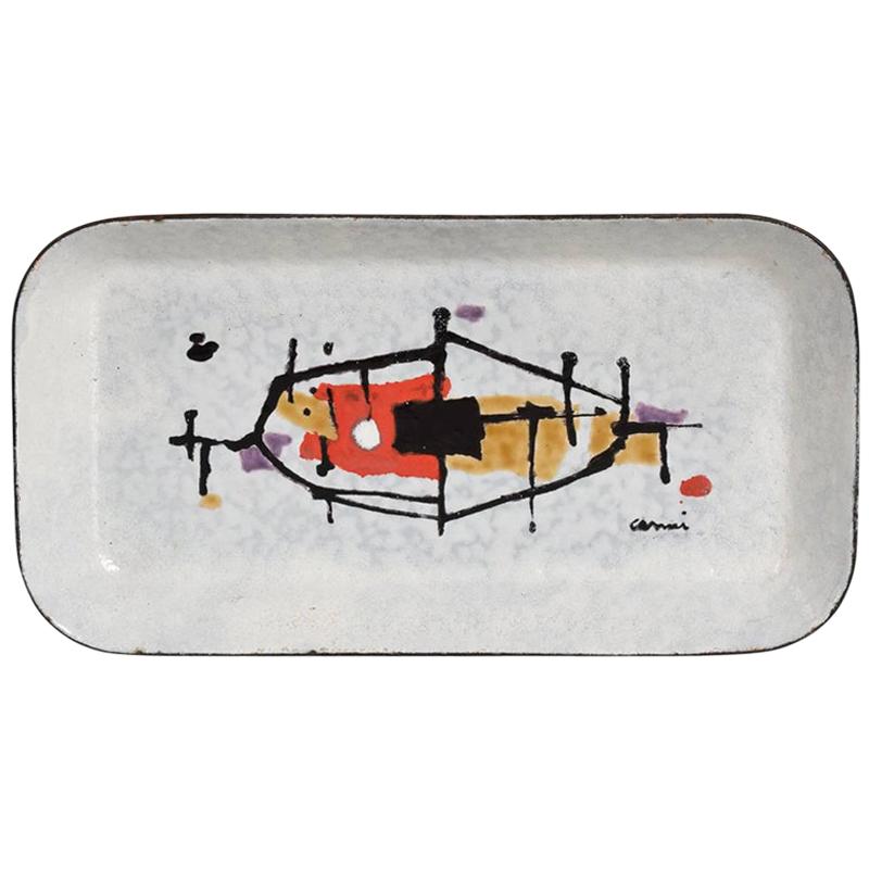 1950s Enamel Tray Modernist Artwork Eugenio Carmi Italy For Sale