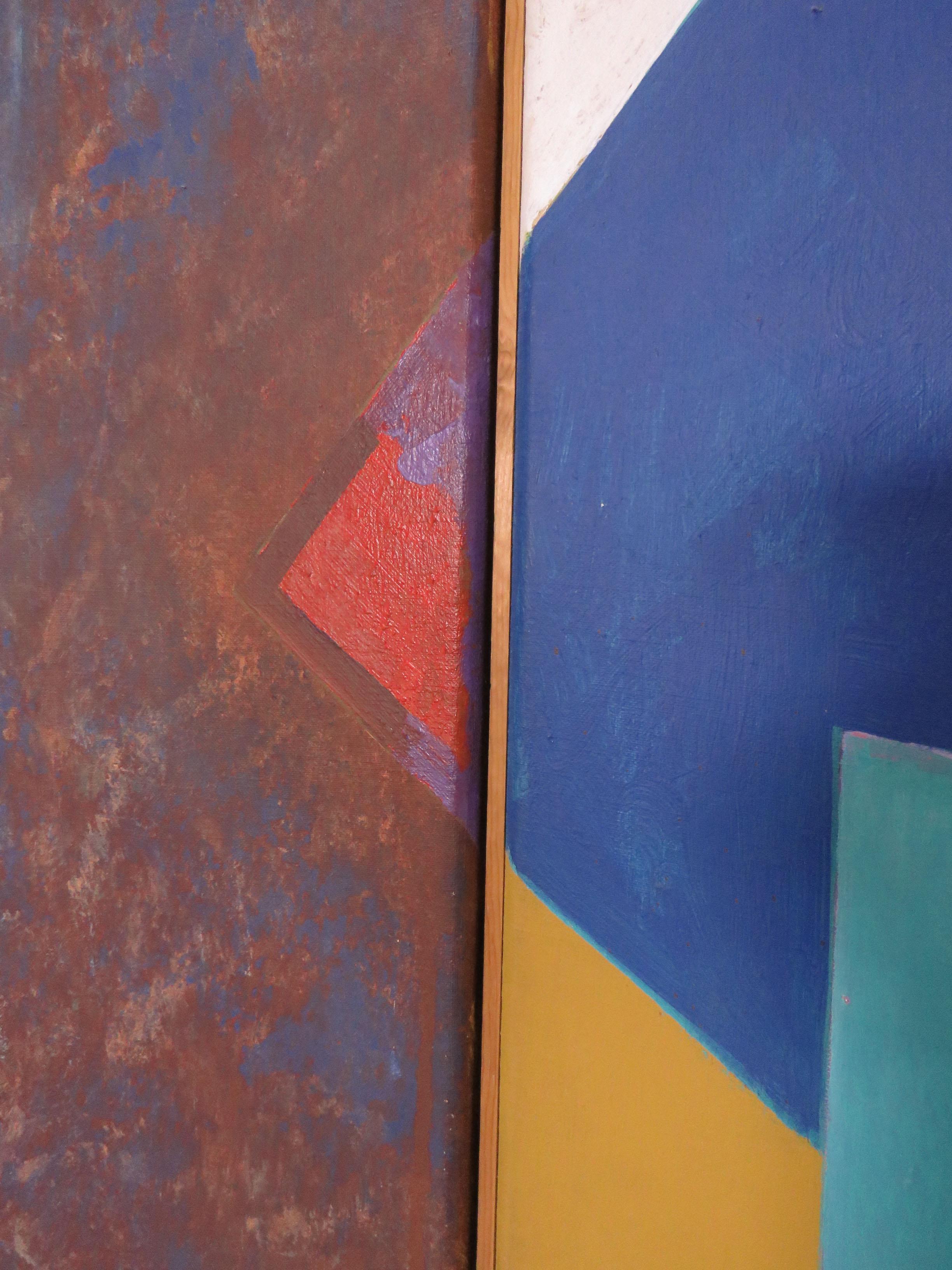 Abstract Modernist Triptych Paintings by Jack Wolfe, circa 1960s 4