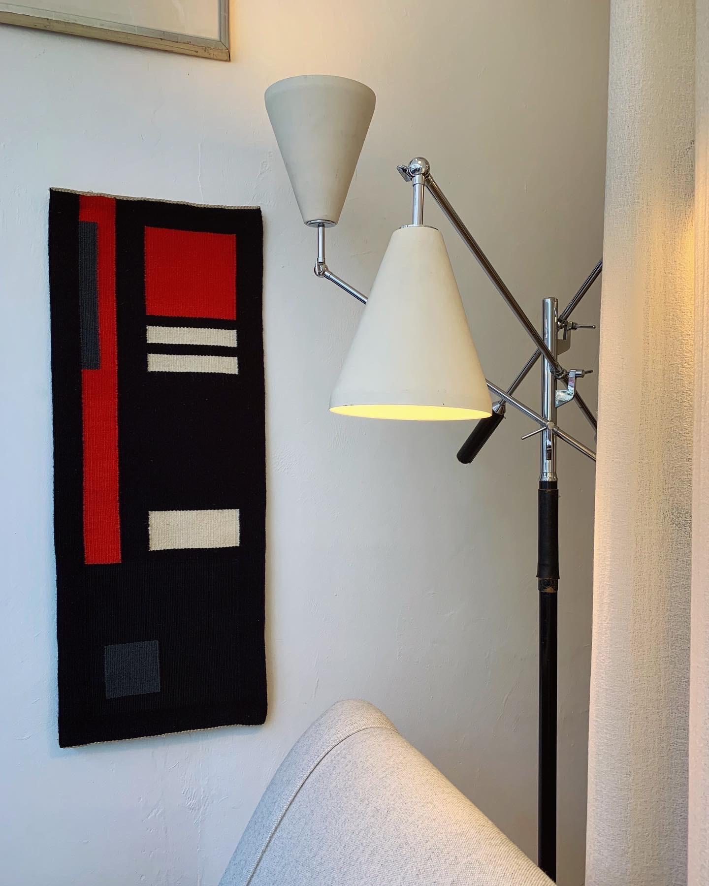Abstract Modernist Wall Tapestry by Jette Thyssen Signed & Dated 1972, De Stijl 3