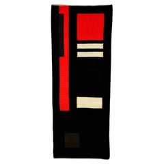 Vintage Abstract Modernist Wall Tapestry by Jette Thyssen Signed & Dated 1972, De Stijl