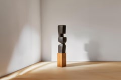 Abstract Modernist Wooden Sculpture in the style of Jean Arp, Unseen Force 12