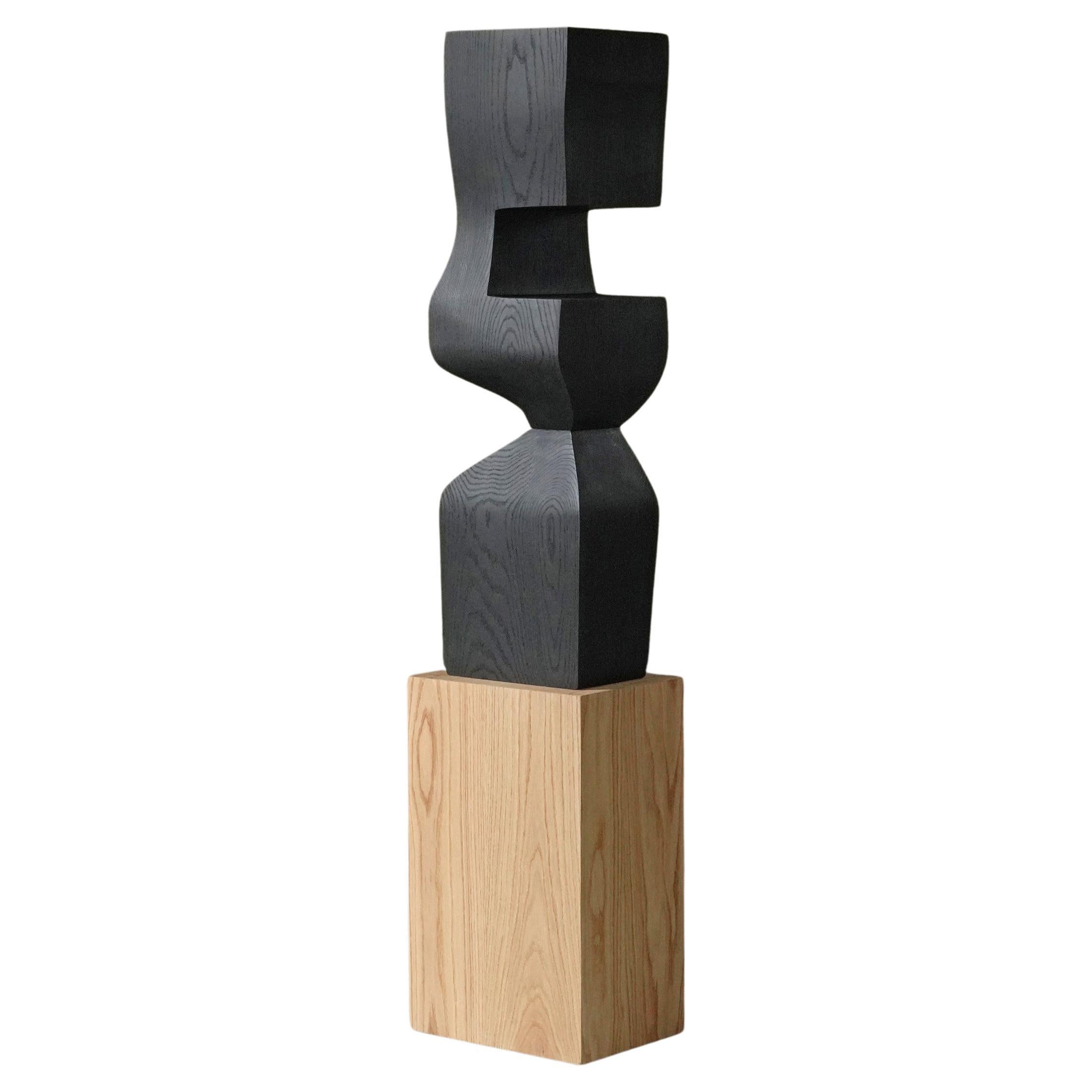 Abstract Modernist Wooden Sculpture in the style of Jean Arp, Unseen Force 12