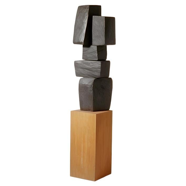 Abstract Modernist Wooden Sculpture in the style of Jean Arp, Unseen Force 15