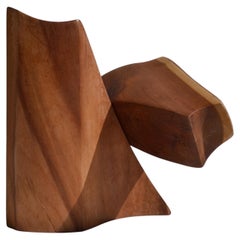 Abstract Modular Cherry Wood Sculpture, France, 1970s