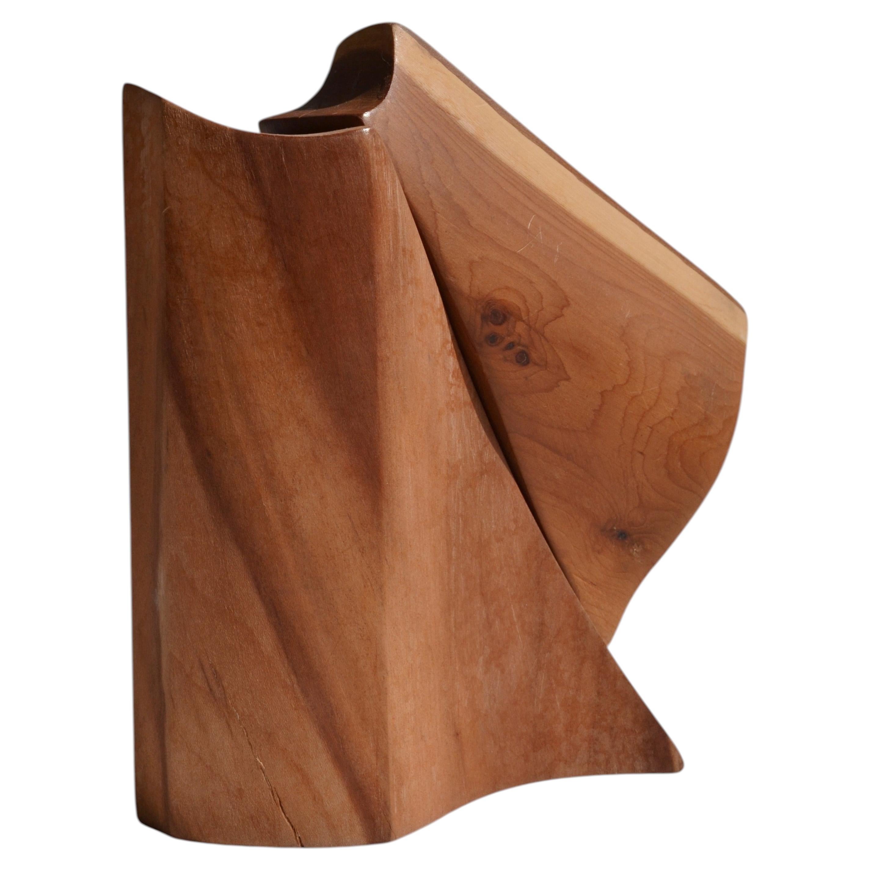 Abstract Modular Cherry Wood Sculpture, France, 1970s
