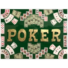 Abstract Money Poker Game Oil Painting With Resin on Canvas by Franchy
