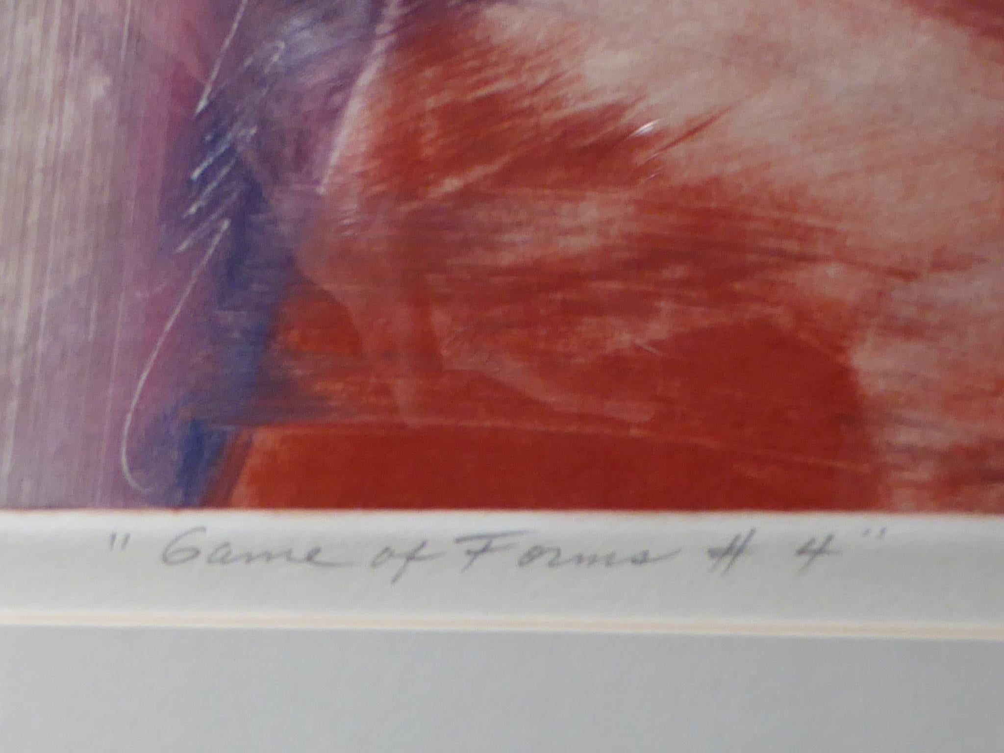 Abstrakte Monotypie von Victor Gomez, 1985, Acrylrahmen  im Angebot 1