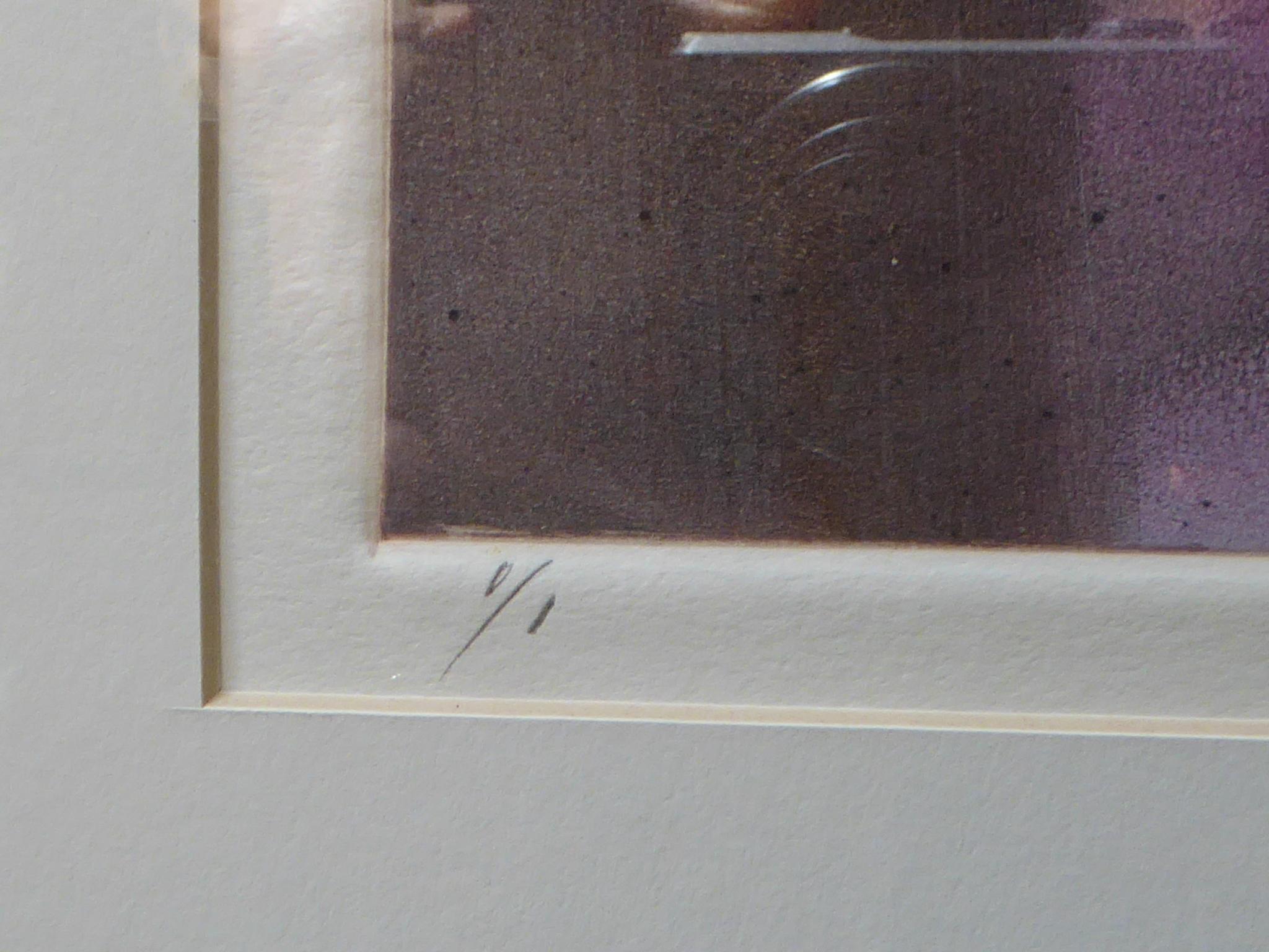 Abstrakte Monotypie von Victor Gomez, 1985, Acrylrahmen  im Angebot 2