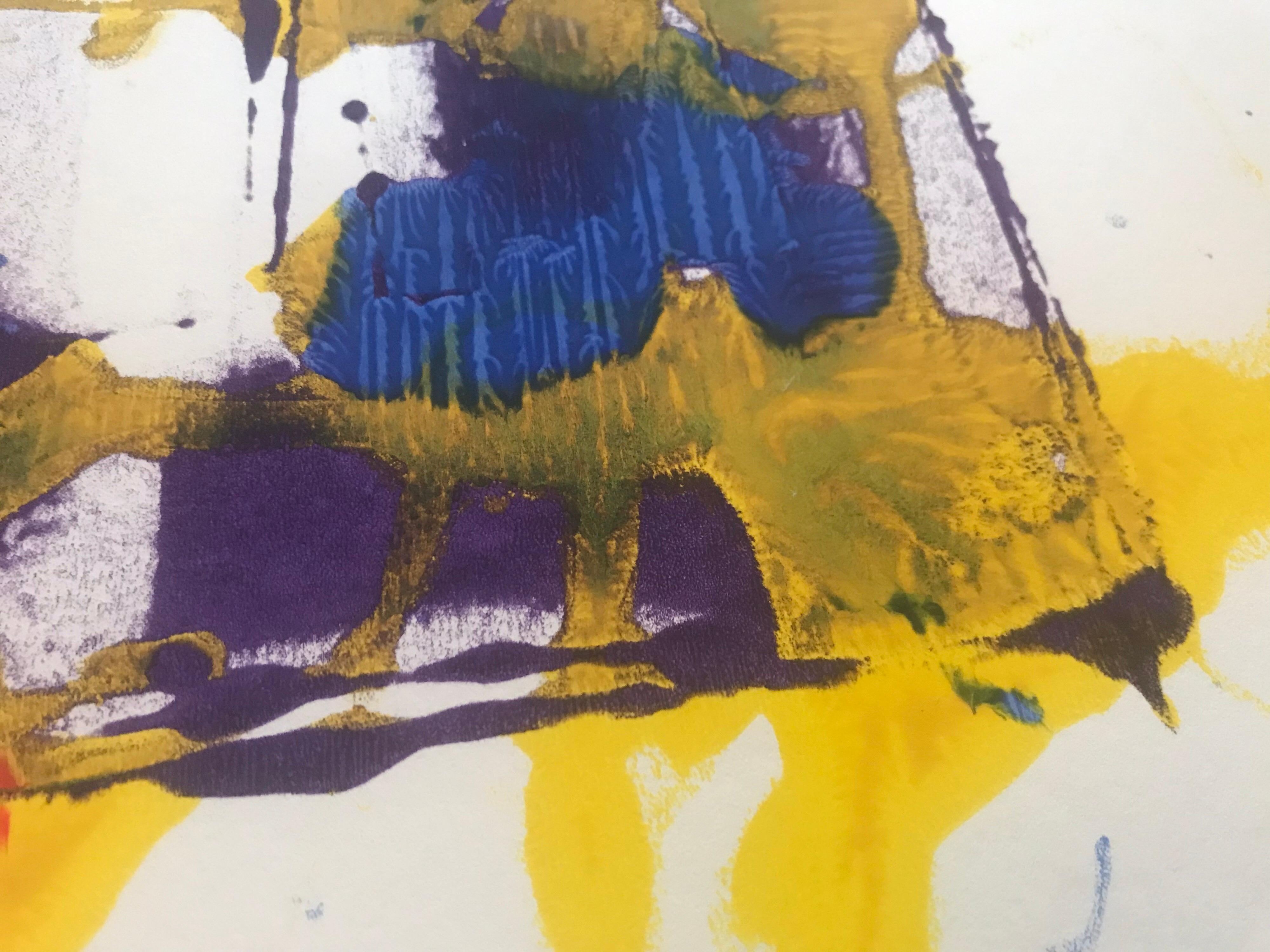 Sam Francis Abstract Monotype, 1980s In Good Condition In Los Angeles, CA