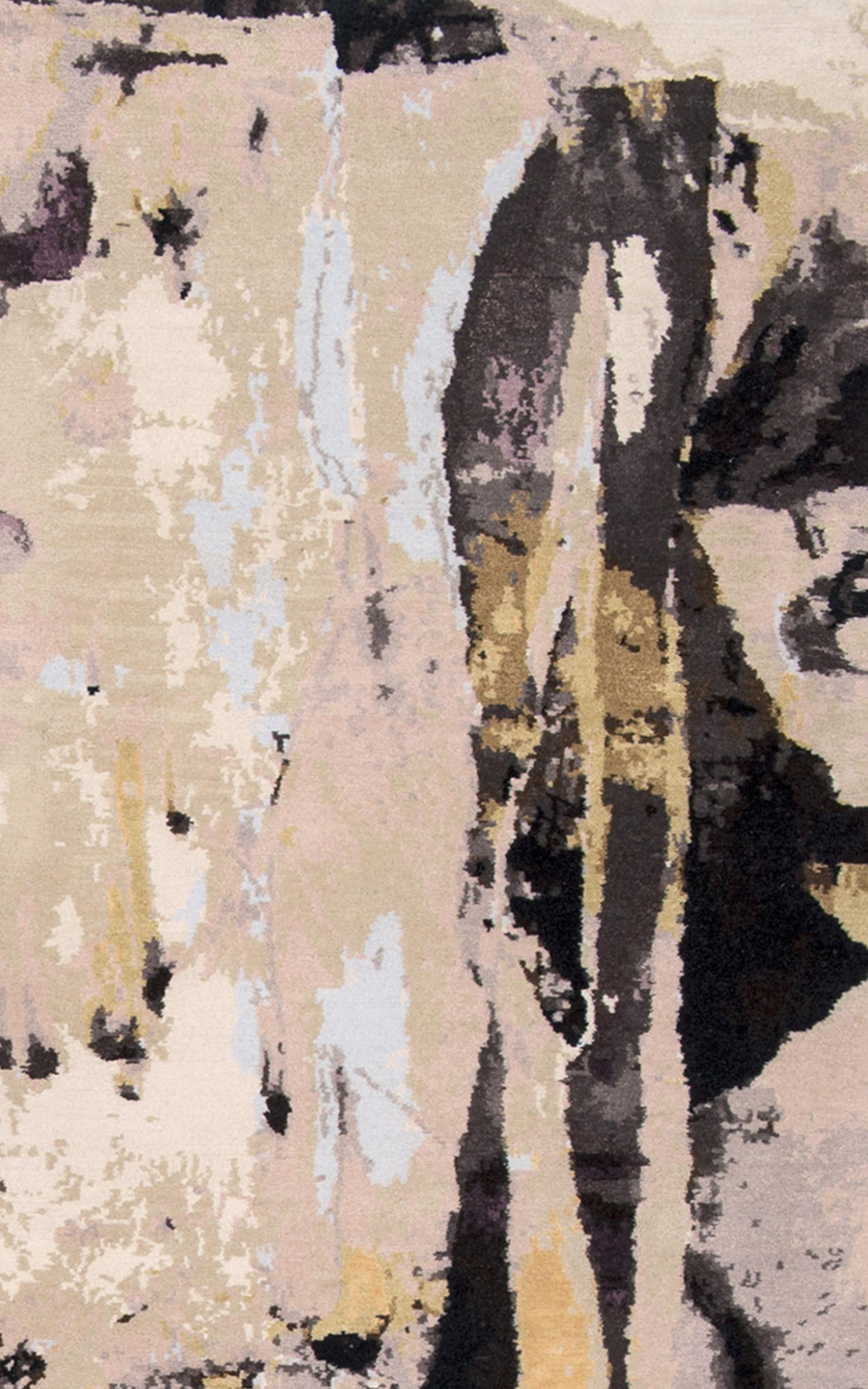 Montage - Knots Rugs, Diseño abstracto anudado a mano, Lana y seda, Contemporáneo Anudado a mano en venta