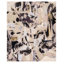 Montage - Knots Rugs, Hand-Knotted Abstract Design, Wool & Silk, Contemporary