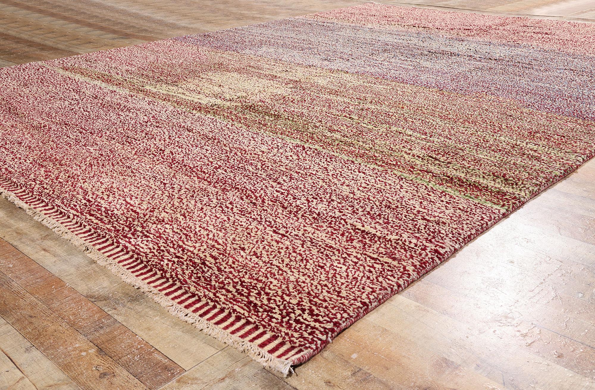 Wool New Modern Moroccan Rug with Abstract Expressionist Style For Sale
