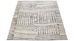 Tapis marocain moderne en laine noué à la main, gris et beige, 8'2\" x 10'1\"