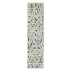 Abstract Mosaic Handmade Wool Kilim Runner – Flatweave 3x12 By Apadana