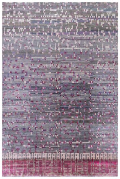 Tappeto moderno con motivo astratto a mosaico di pixel "Pool Tile", disegnato da Brett Beldock