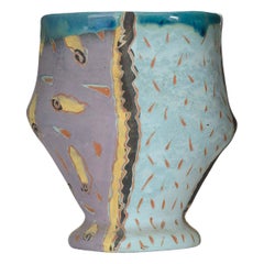 Abstract Multi-Patterned Ceramic Vase