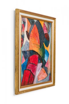 Abstract Multicolored Painting, Hand-Painted, Mid-Century Modern, USA