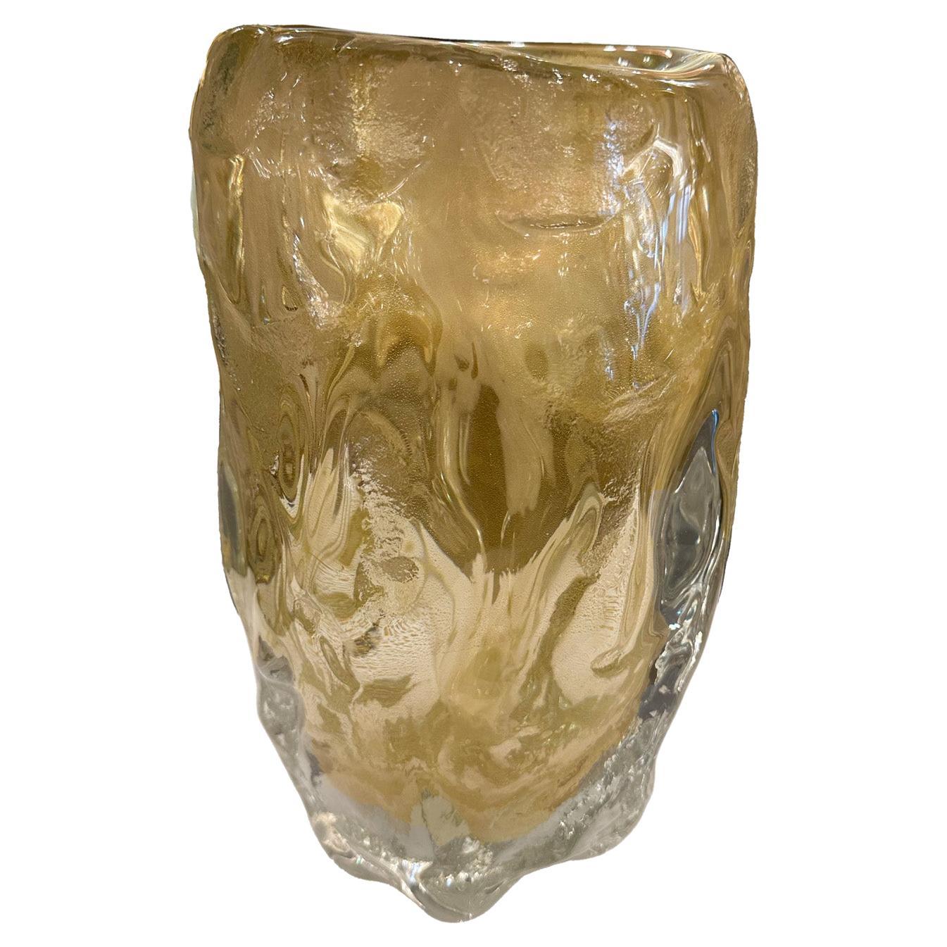 Vaso astratto Sommerso "Burri" di Murano