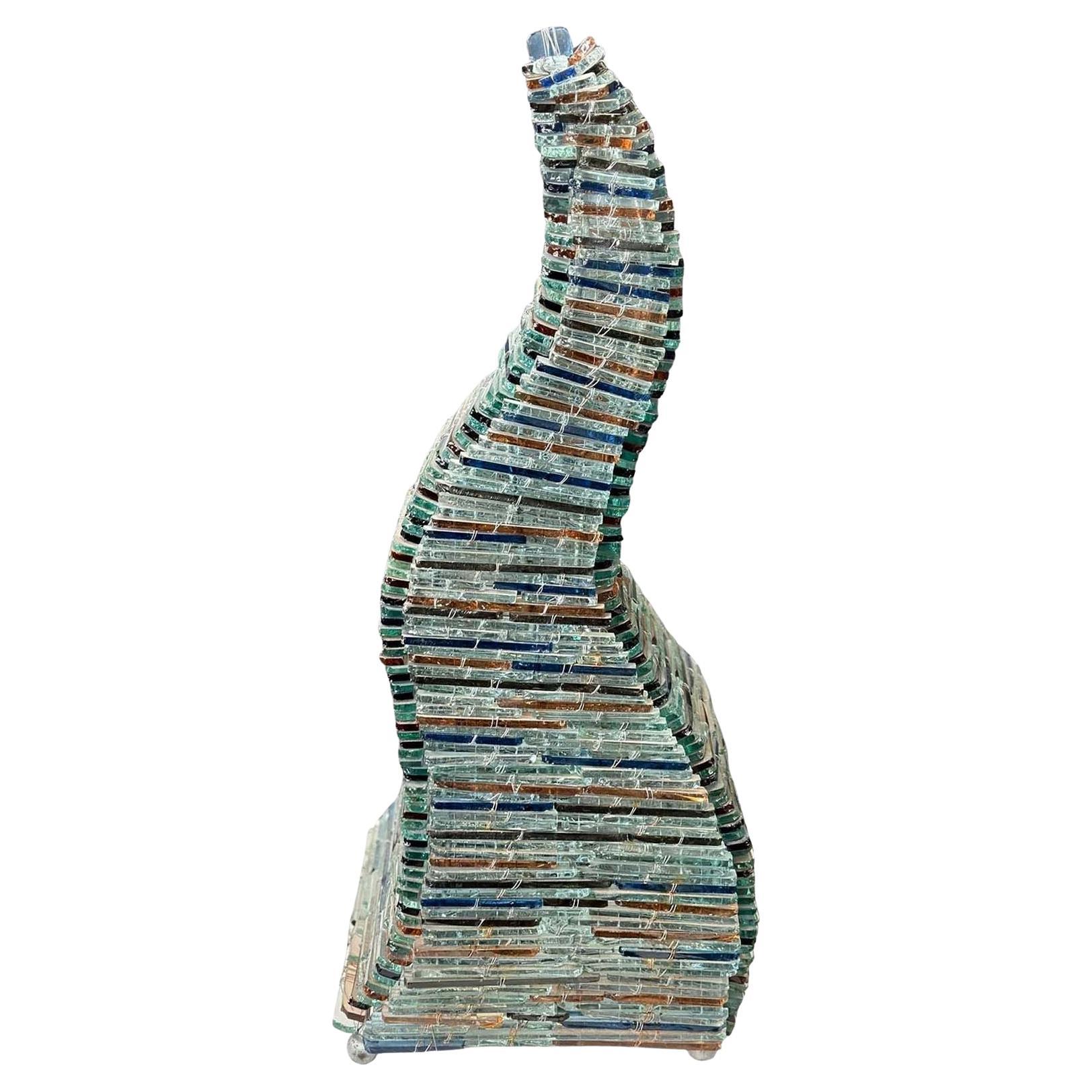 Abstract Murano Stacked Glass Lamp For Sale