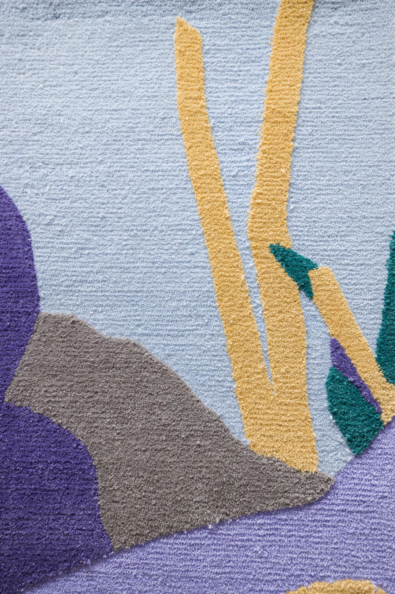 Moderne Tapis de sol Abstract Nature Pastel, touffeté en laine de Nouvelle-Zélande en vente