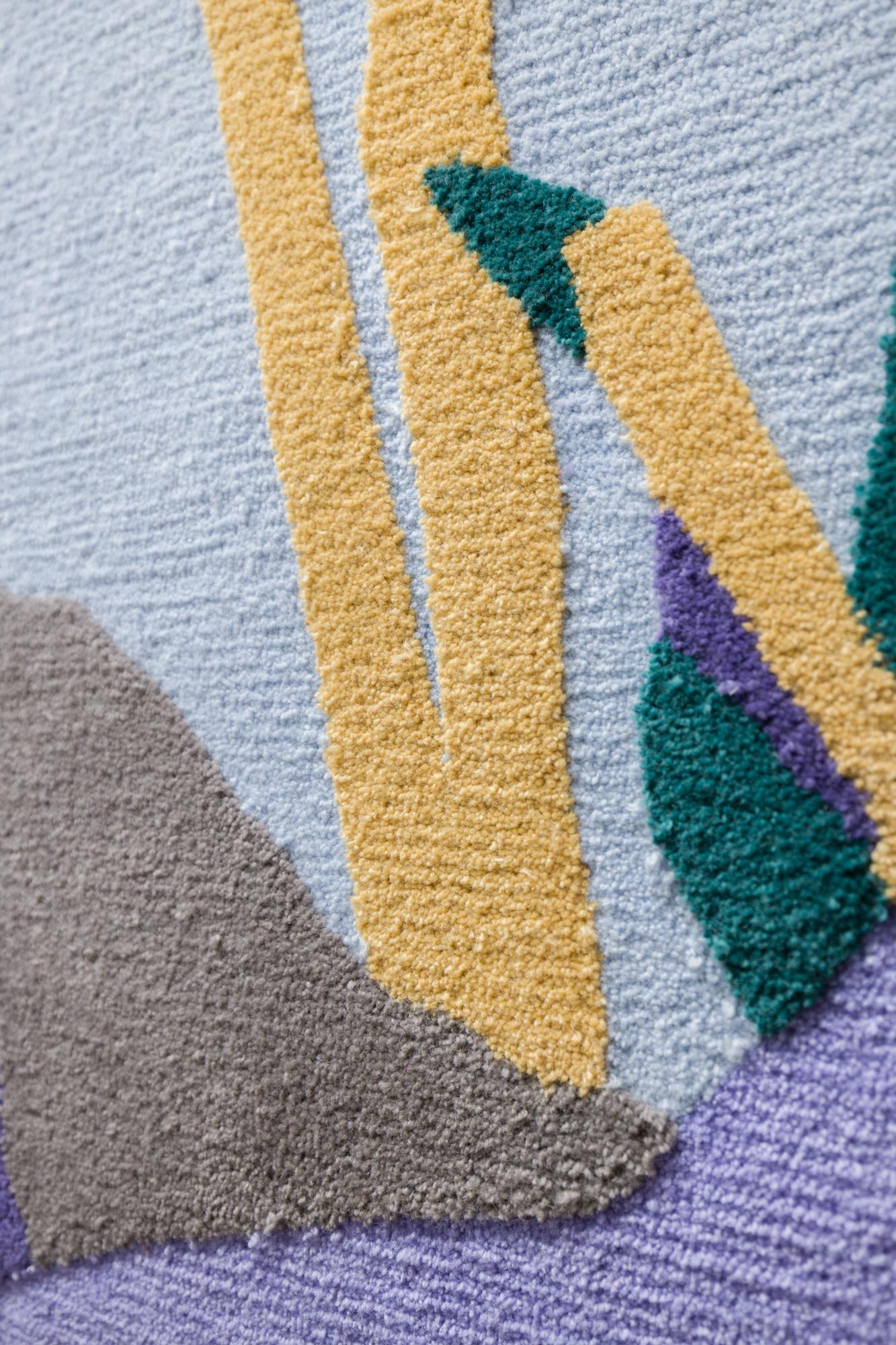 Tissage Tapis de sol Abstract Nature Pastel, touffeté en laine de Nouvelle-Zélande en vente