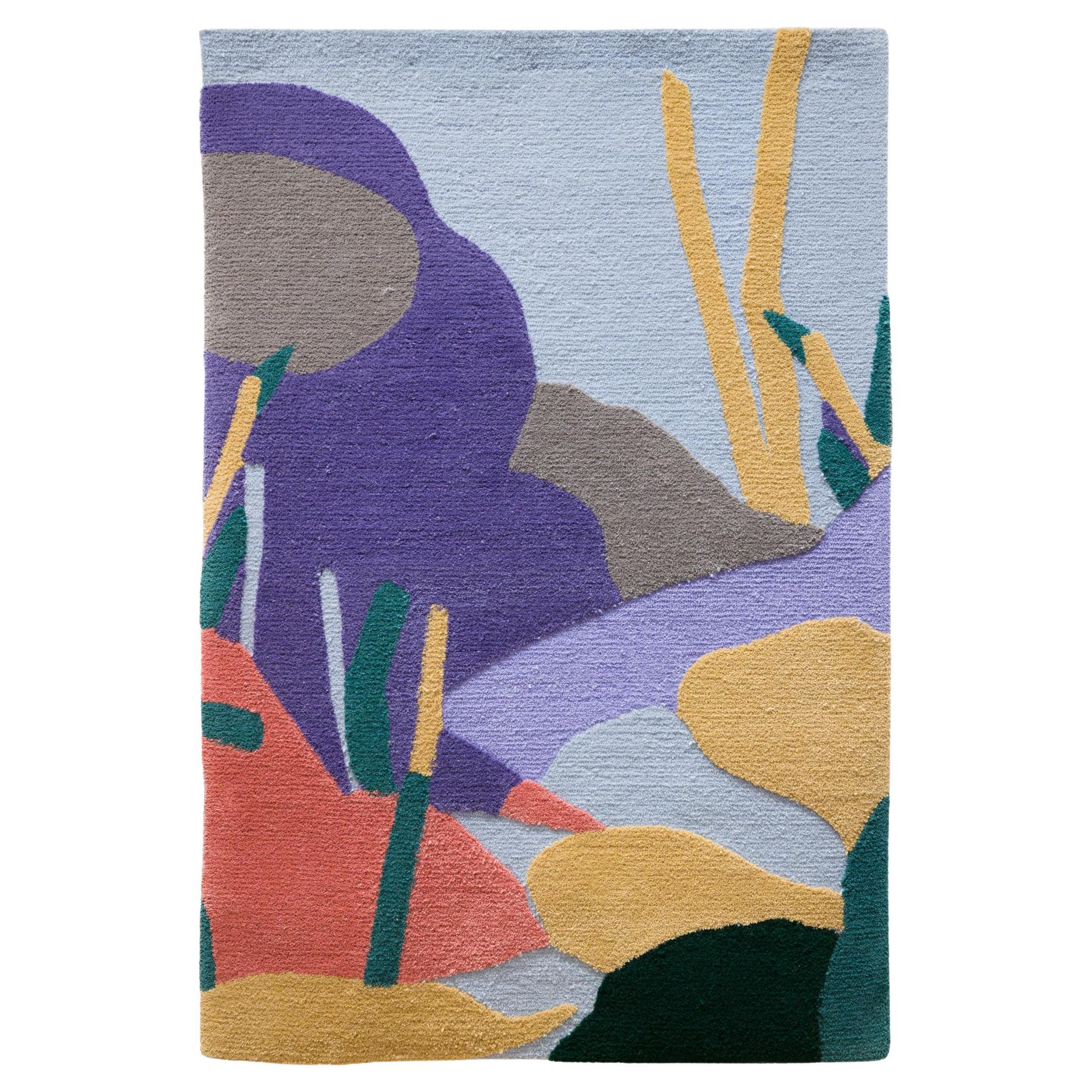 Abstract Nature Pastel Area Rug, Tufted New Zealand Wool
