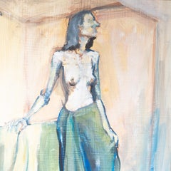 Desnudo abstracto, acrílico sobre tabla
