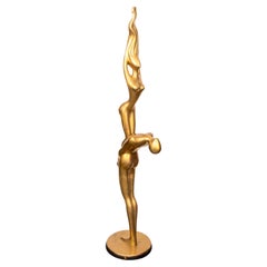 Abstract Nude Couple Gilt Metal Sculpture, 1970s