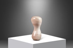 Abstract Oblong "Arrokoth" Sculpture in Solid Alabaster by Mark Leblanc, USA