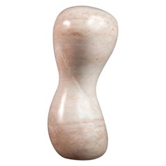 Abstract Oblong "Arrokoth" Sculpture in Solid Alabaster by Mark Leblanc, USA