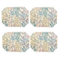 Abstract Octagonal Fabric Placemats in Pink, Blue and Cream, 4