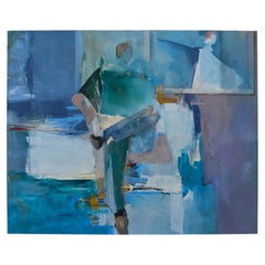 Abstract Oil and Acrylic Painting on Canvas by E. Hyman, 1992