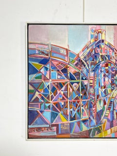 Abstract Oil of Coney Island's Cyclone Rollercoaster by Michael Davis C. 1960s