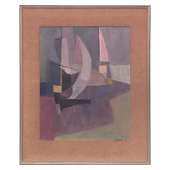 Abstract Oil on Board by Schwartz Dated 1965