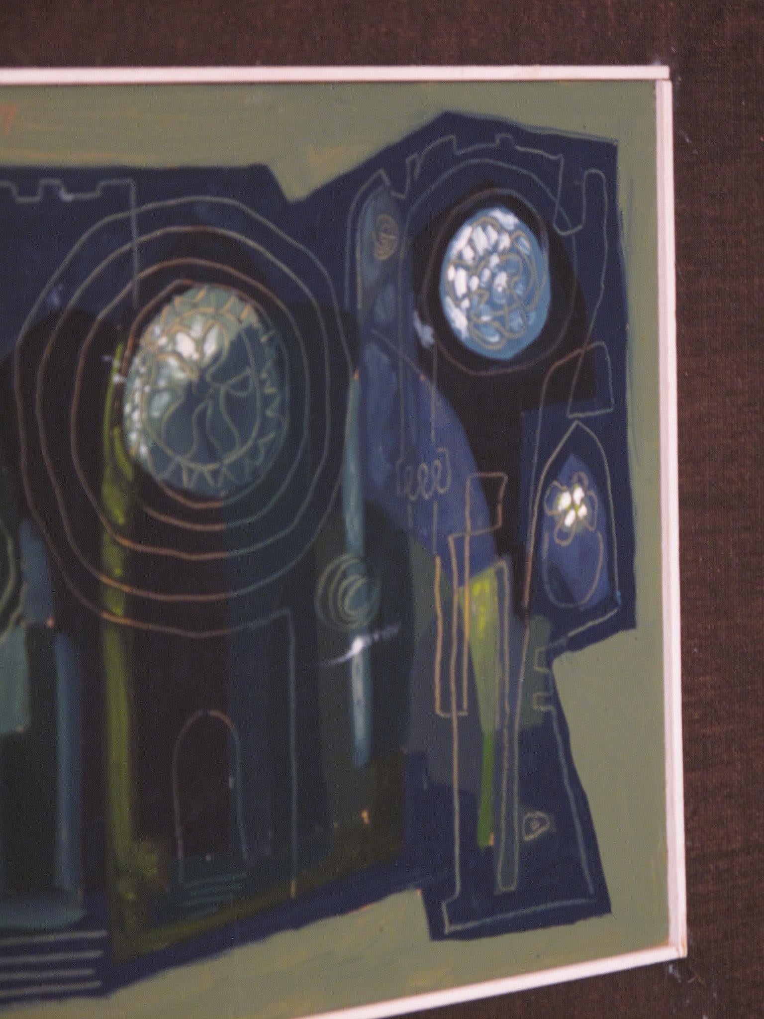 Óleo abstracto sobre tabla de Sven Johannson Sueco en venta