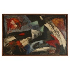 Óleo abstracto sobre tabla