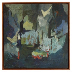 Abstract Oil on Board, Sapele Tray Frame