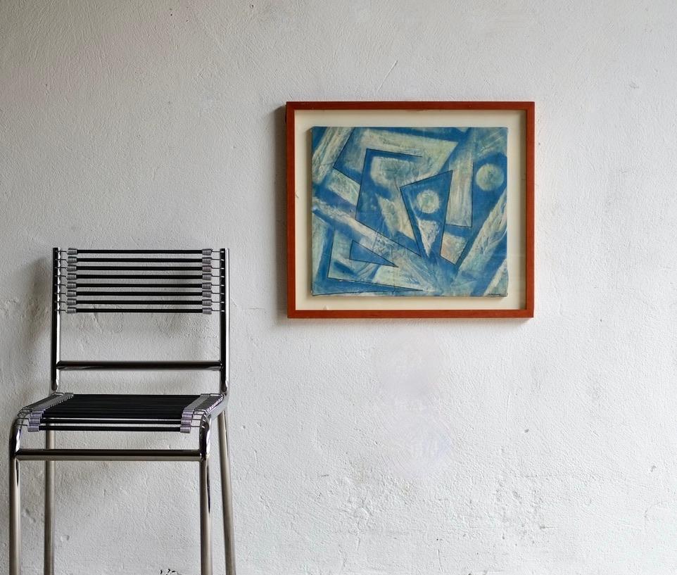 A midcentury abstract oil on canvas attributed to the Italian artist Bice Lazzari.

Signed 