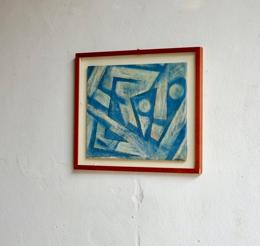 20th Century Abstract Oil On Canvas Attributed To Bice Lazzari For Sale