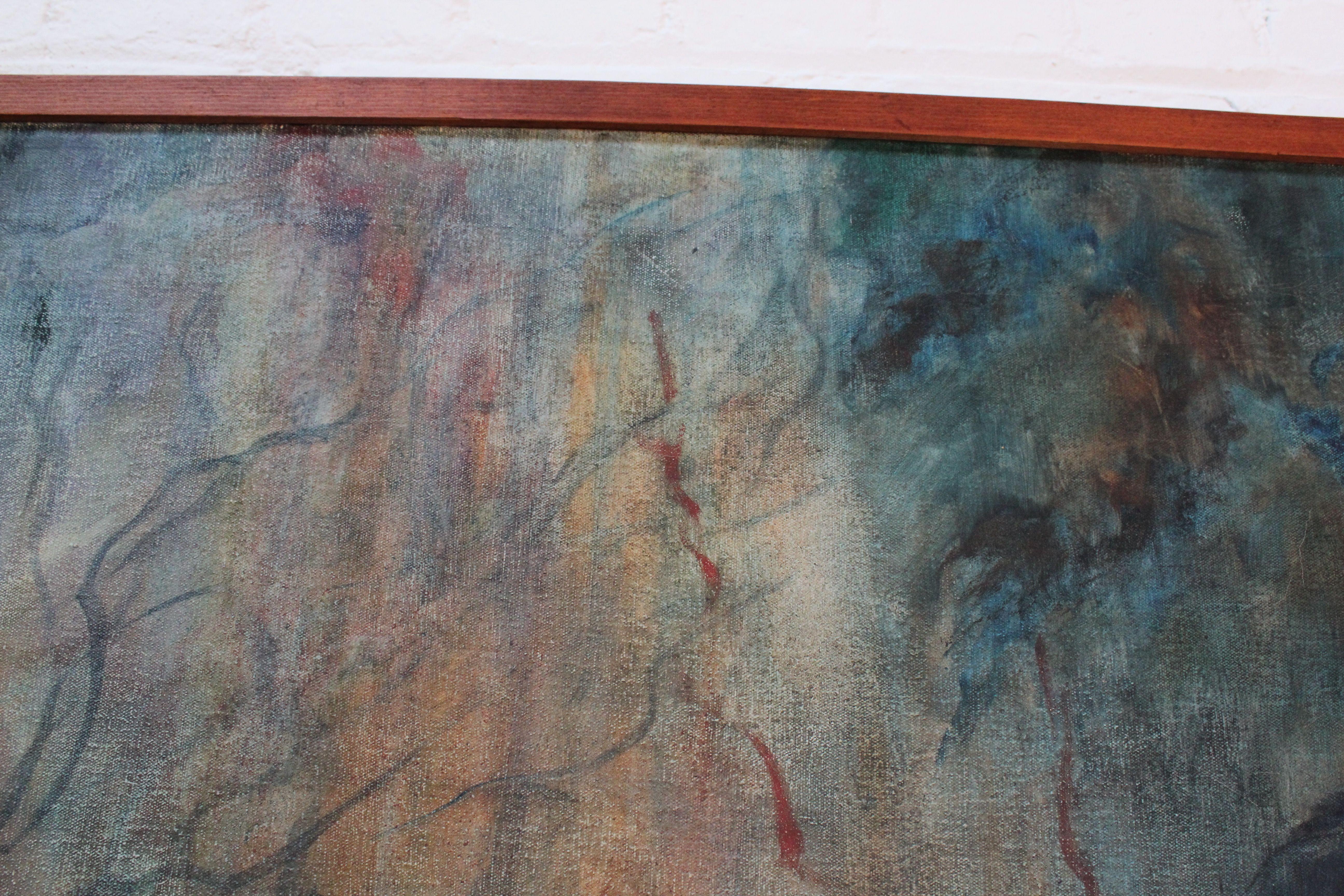 Mid-20th Century Abstract Oil on Canvas by Colfelt