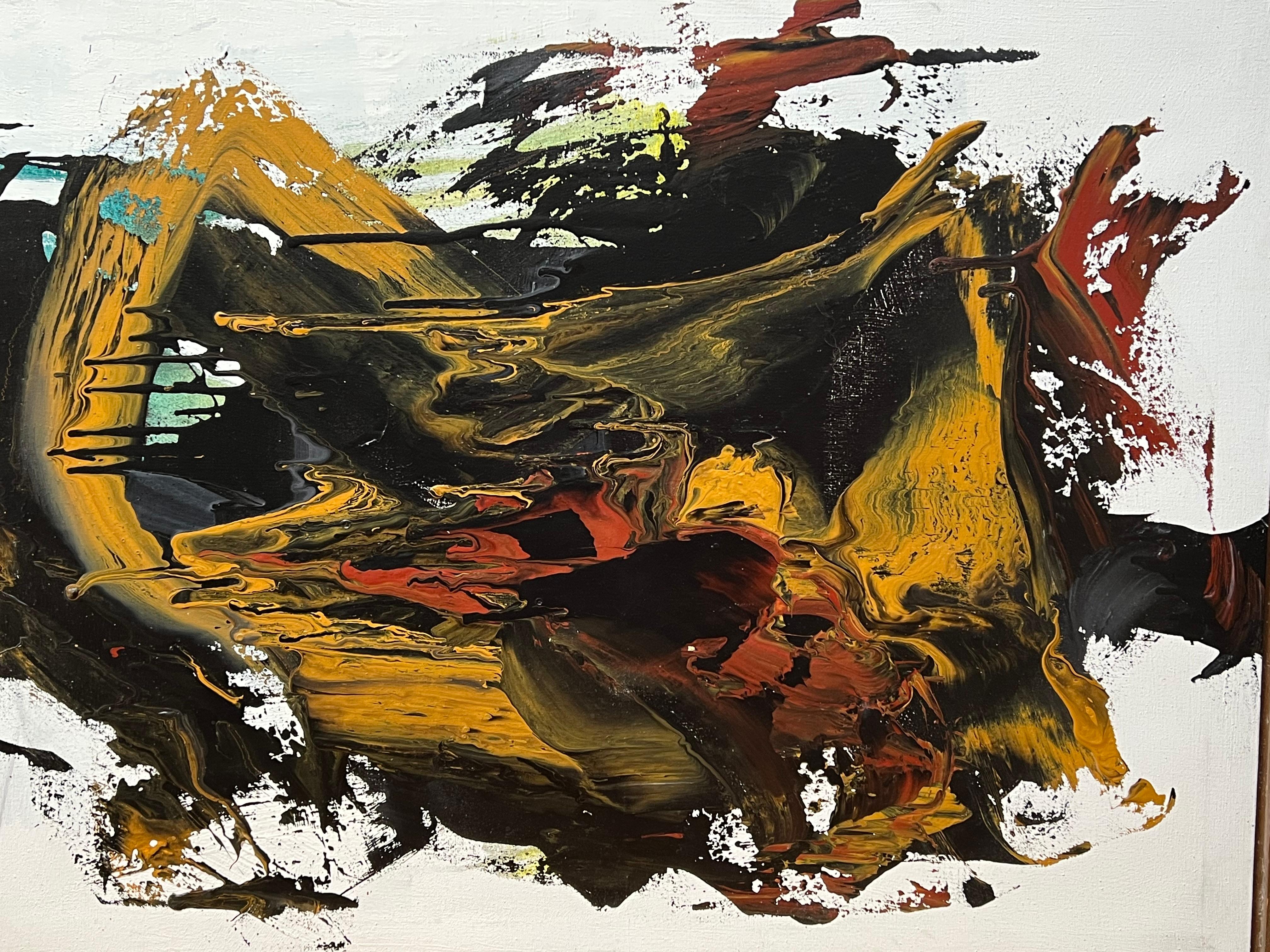 Hand-Painted Abstract Oil on Canvas by Gino Hollander