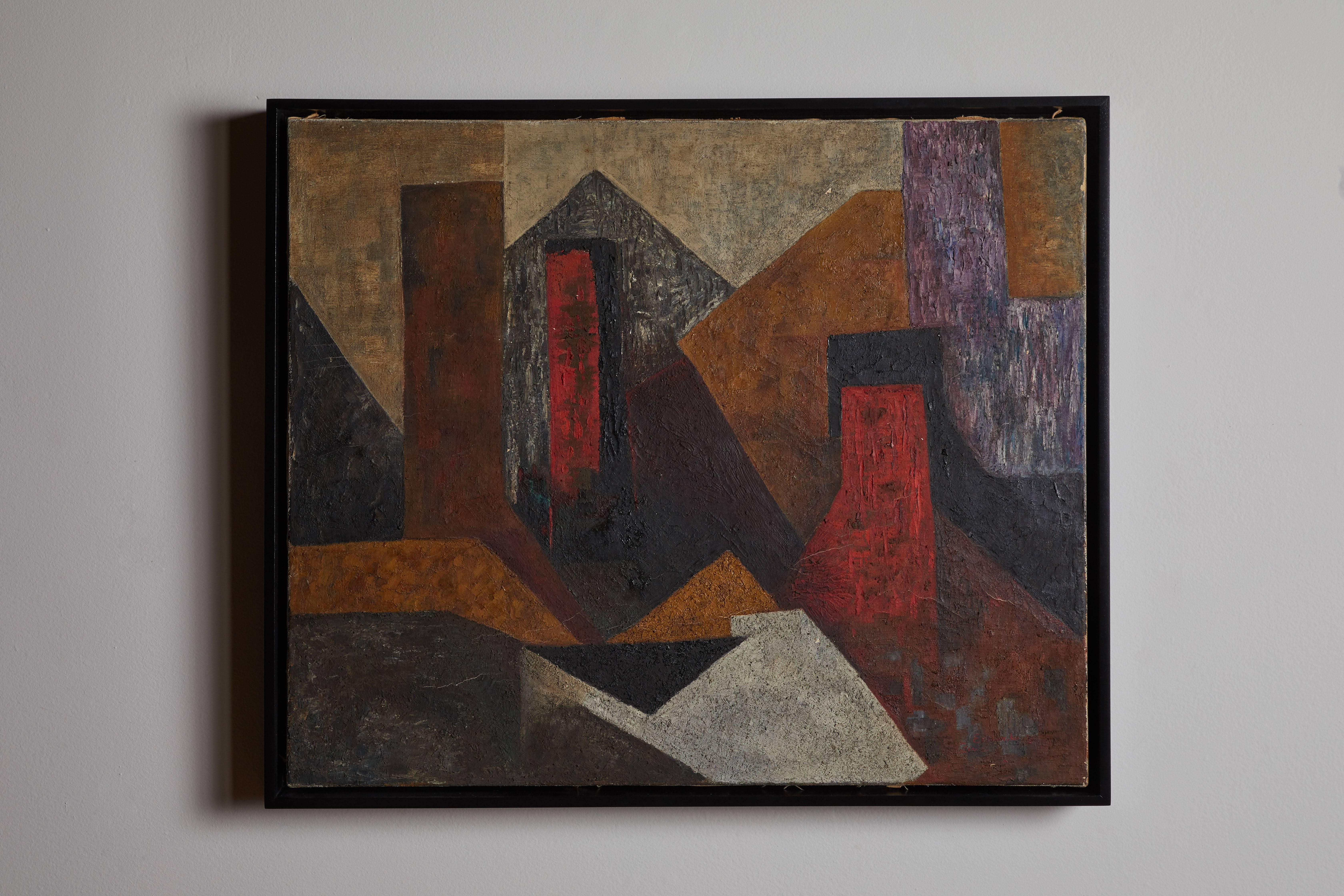 Mid-20th Century Abstract Oil on Canvas by Luis García Guerrero