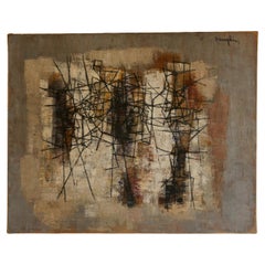 Abstract Oil on Canvas by Raymond Dauphin (1910-1995)