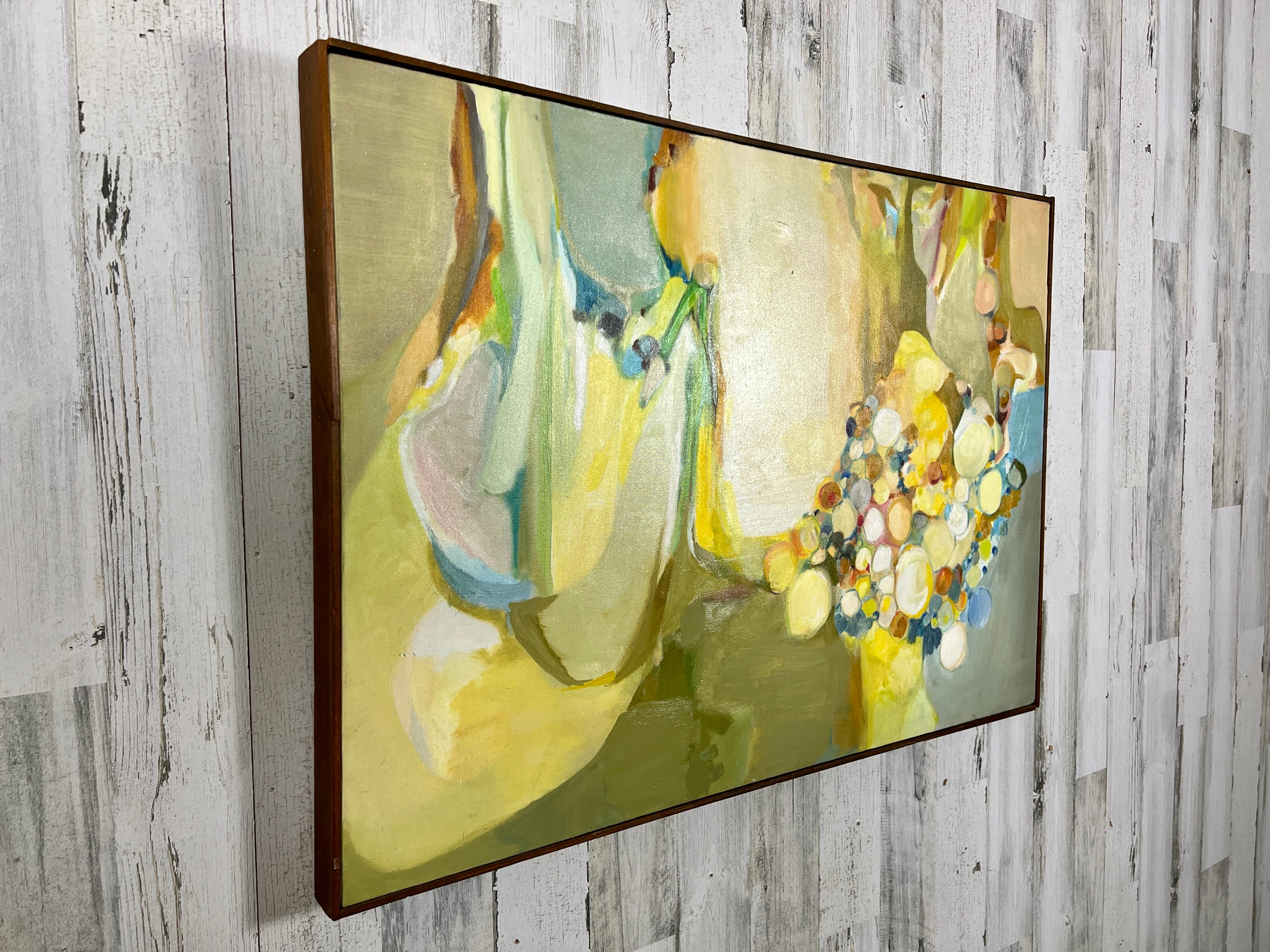 Mid-Century Modern Abstract Oil on Canvas For Sale