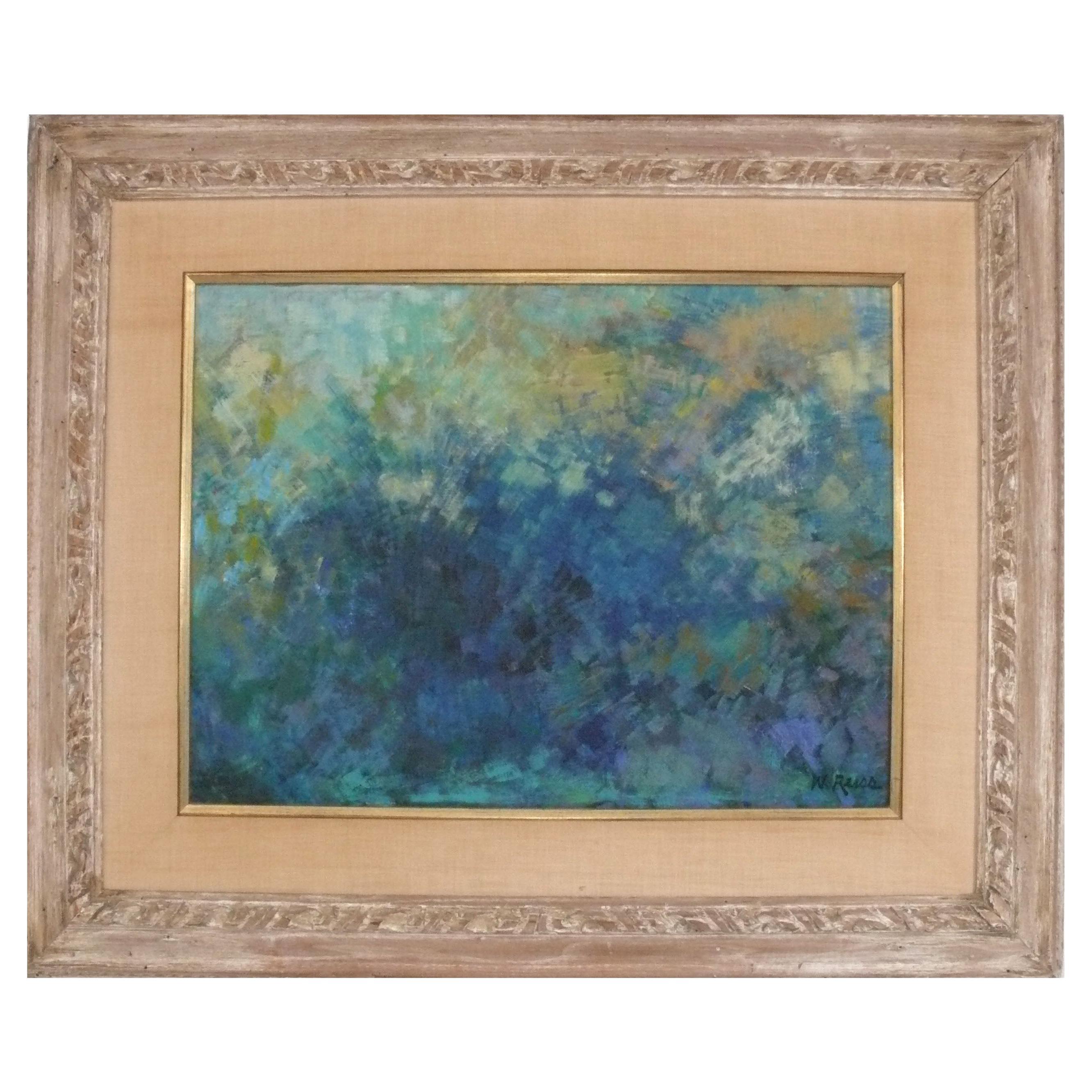 Abstract Oil on Canvas Painting 30" x 36" Mid Century Modern Art en vente