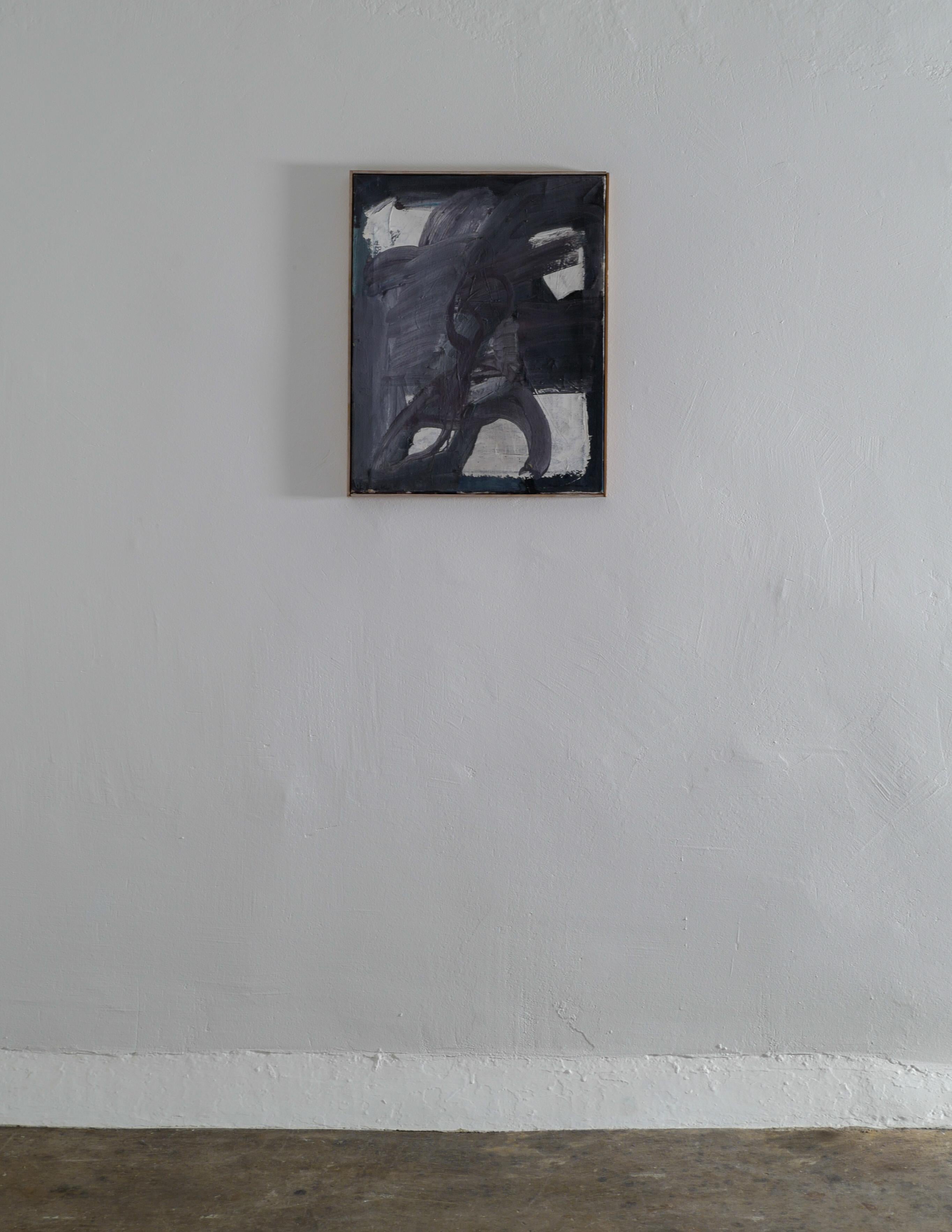 Abstraktes Gemälde in Öl auf Leinwand und Kiefernholzrahmen von Bertil Berntsson, Schweden 1960er Jahre (Skandinavische Moderne) im Angebot