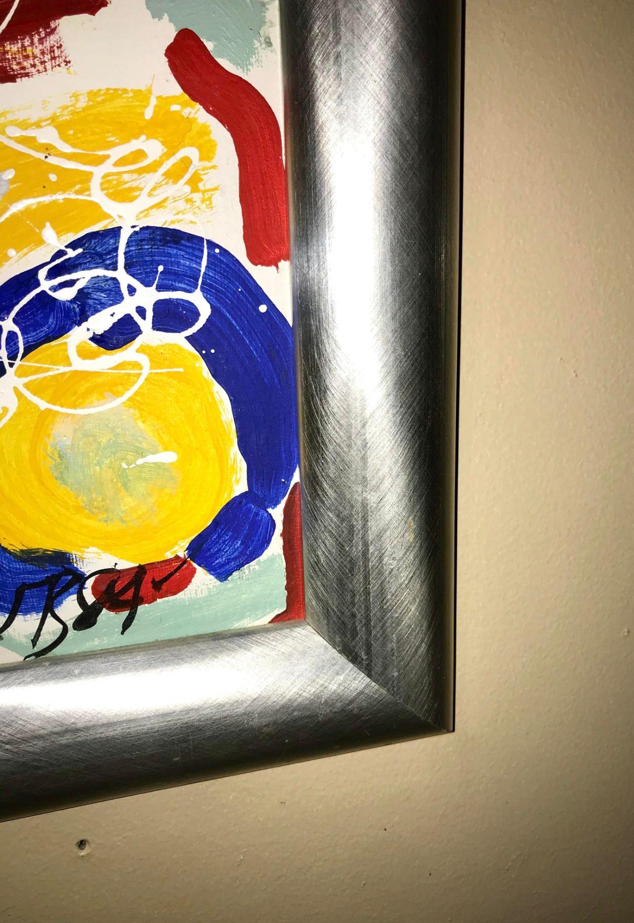 Abstract Oil on Canvas Painting by Colow B. Dated 1984 In Good Condition For Sale In Stamford, CT