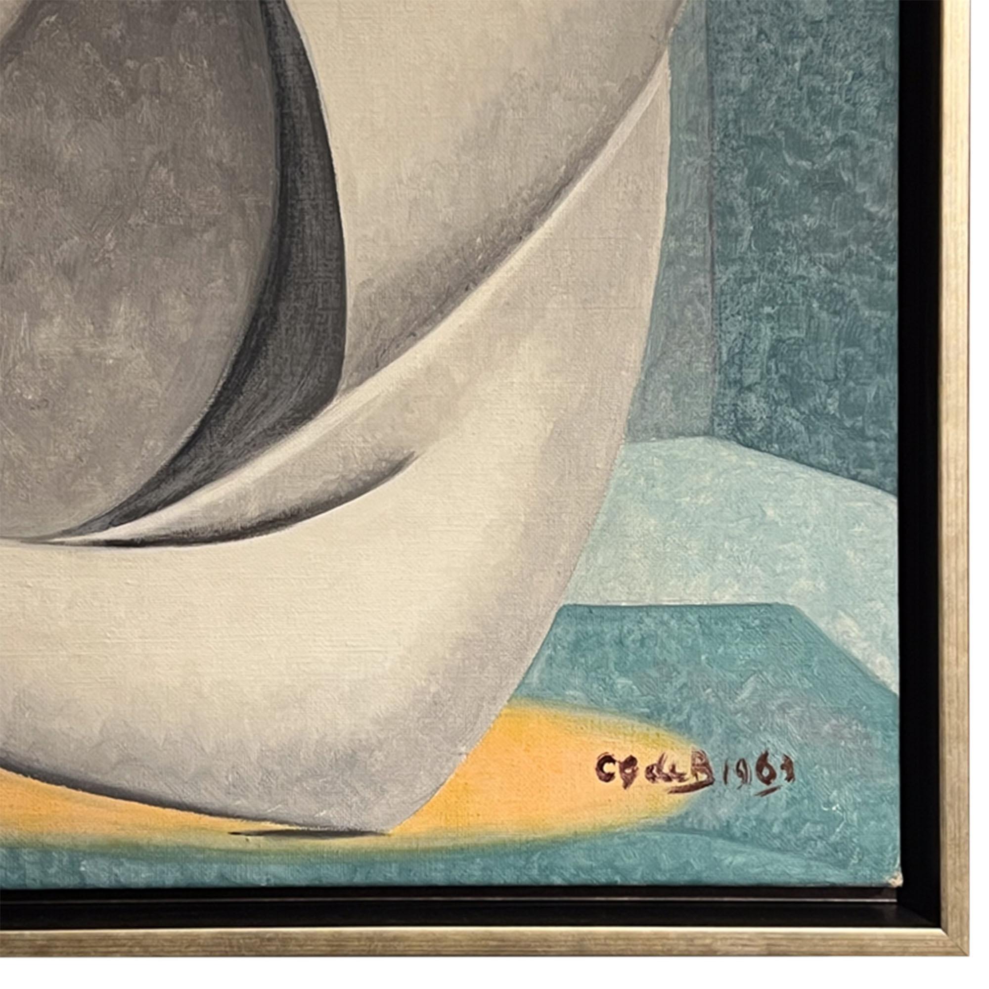 Óleo abstracto sobre lienzo, firmado indistintamente, 1967 Moderno de mediados de siglo en venta